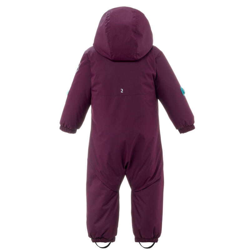 Combinaison ski bébé chaude - 500 warm - violette