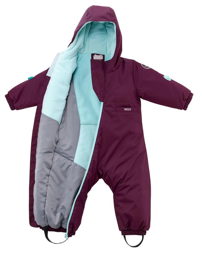 WARM BABY SKI SUIT - 500 WARM LUGIKLIP - PURPLE