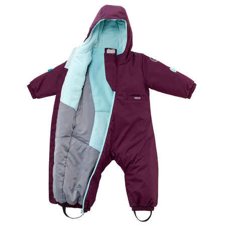 WARM BABY SKI SUIT - 500 WARM LUGIKLIP - PURPLE