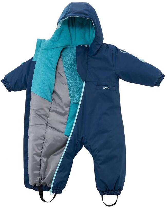 COMBINAISON DE SKI CHAUDE BÉBÉ - 500 WARM LUGIKLIP - BLEU
