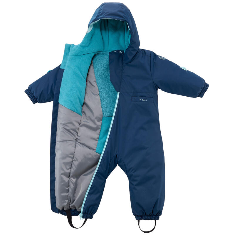 Combinaison ski bébé chaude - 500 warm - bleue