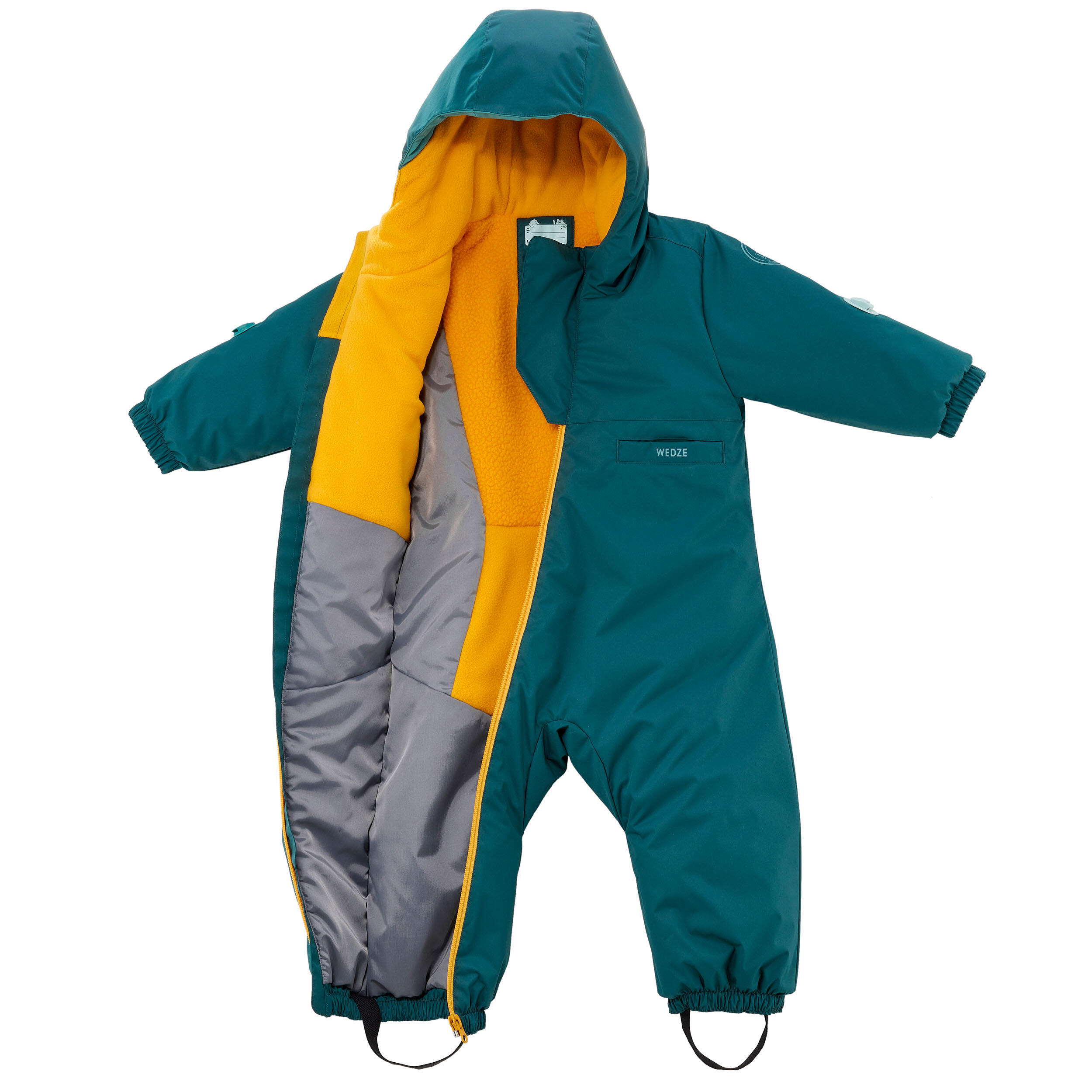 WARM BABY SKI SUIT - 500 WARM LUGIKLIP - GREEN 7/12