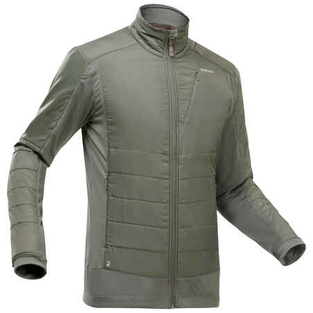 Kaki zelena moška topla hibridna pohodniška jakna iz flisa SH900 