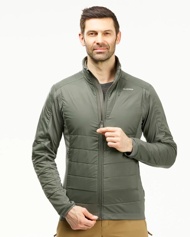 Men's Warm Hybrid Fleece Hiking Jacket - SH900 MOUNTAIN QUECHUA