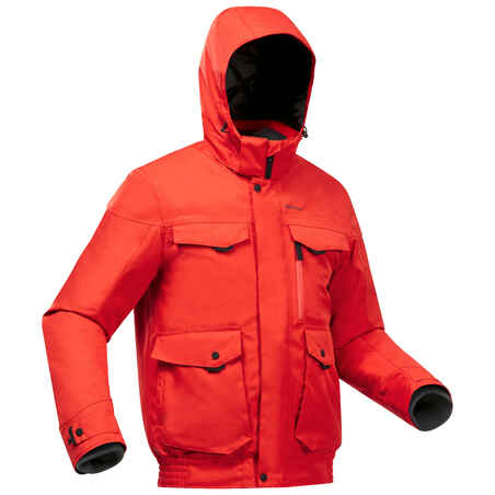 Rdeča moška vodoodporna zimska pohodniška jakna SH500