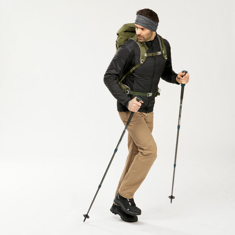 Polaire de randonnée hybride chaude homme, MH900 Mountain noir