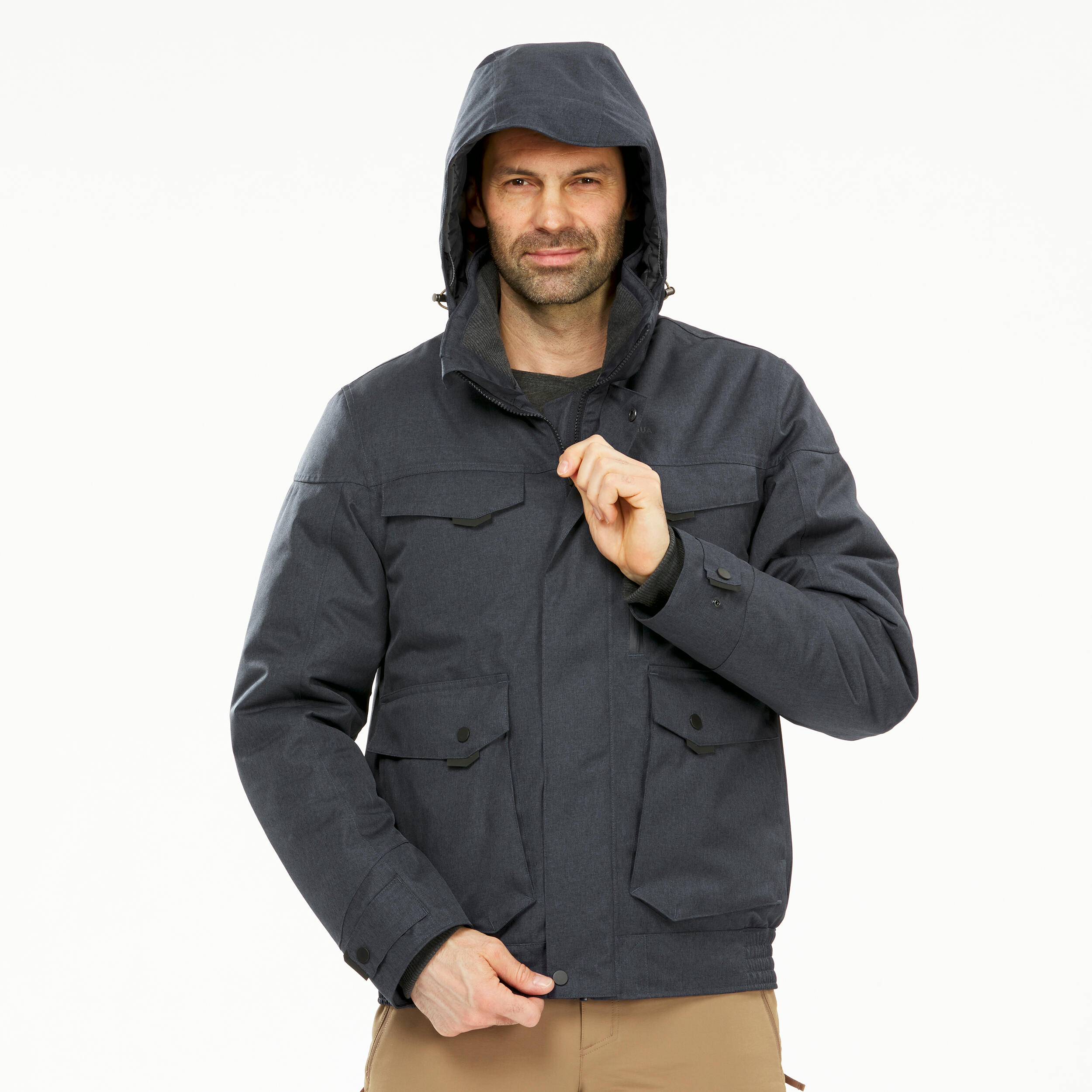 Manteau de randonnée imperméable homme – SH 500 noir - QUECHUA