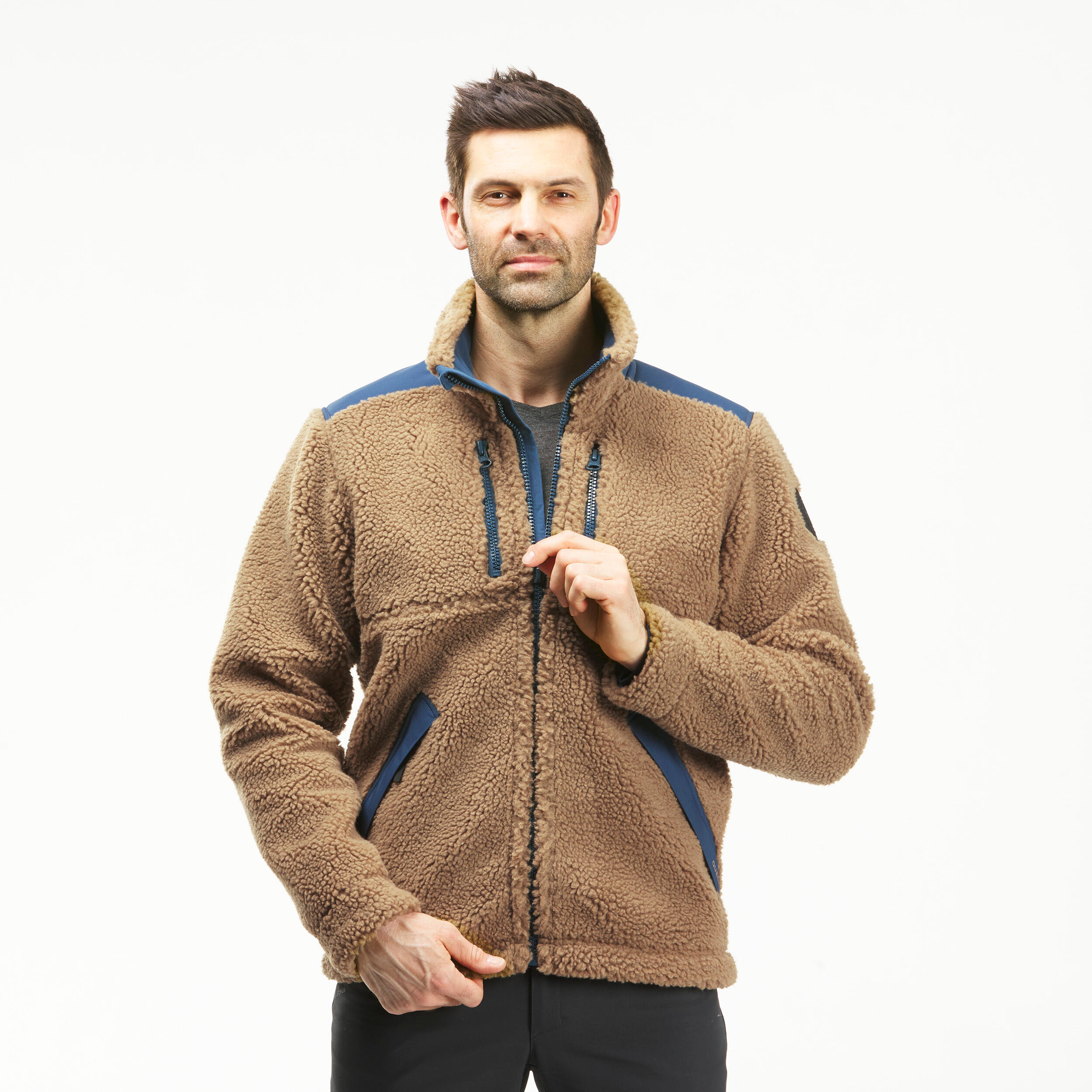 Men's Warm Fleece Hiking Jacket - SH500 Ultra-Warm 2/5