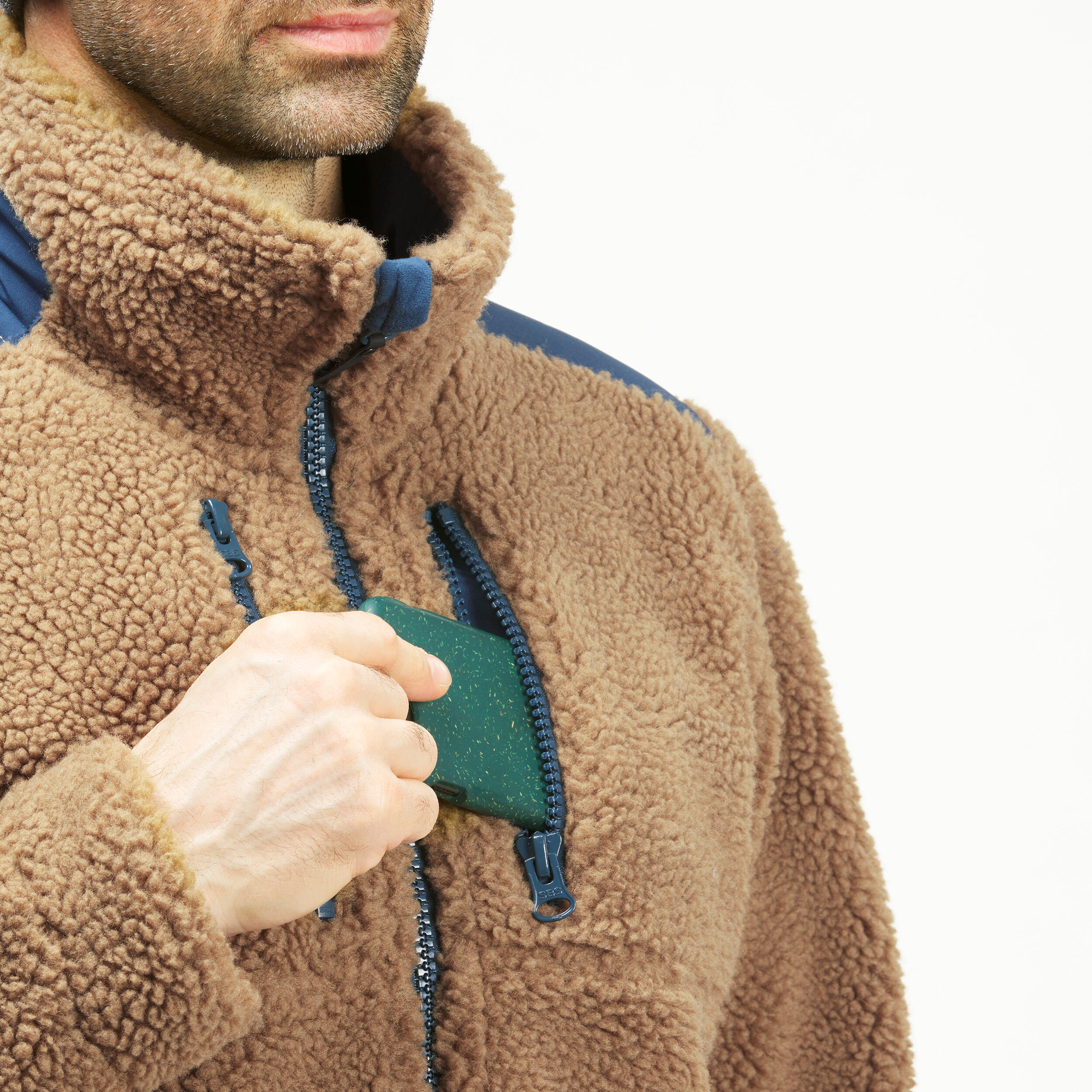 Men's Warm Fleece Hiking Jacket - SH500 Ultra-Warm 5/5