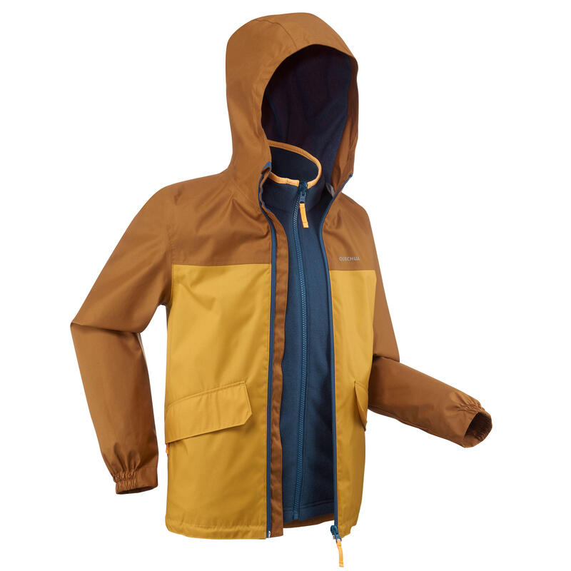 Kids’ 3-in-1 Warm Waterproof Hiking Jacket SH100 +3.5°C 7-15 Years