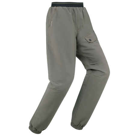 Sive tople in vodoodbojne pohodniške hlače SH100 za otroke (od 7 do 15 let)