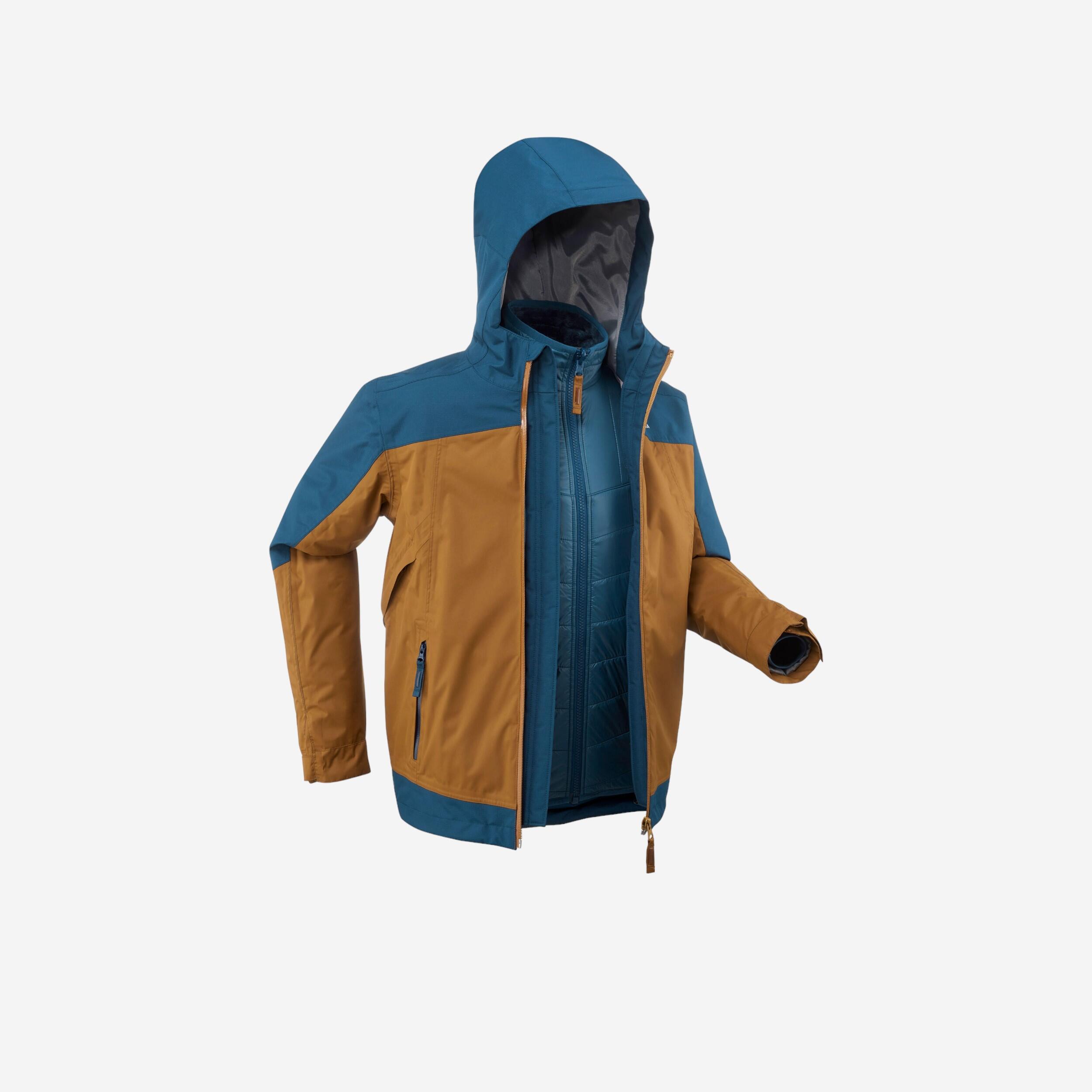 3in1 WATERPROOF WINTER HIKING JACKET - SH500 X-WARM -8°C - CHILDREN 7-15 YEARS