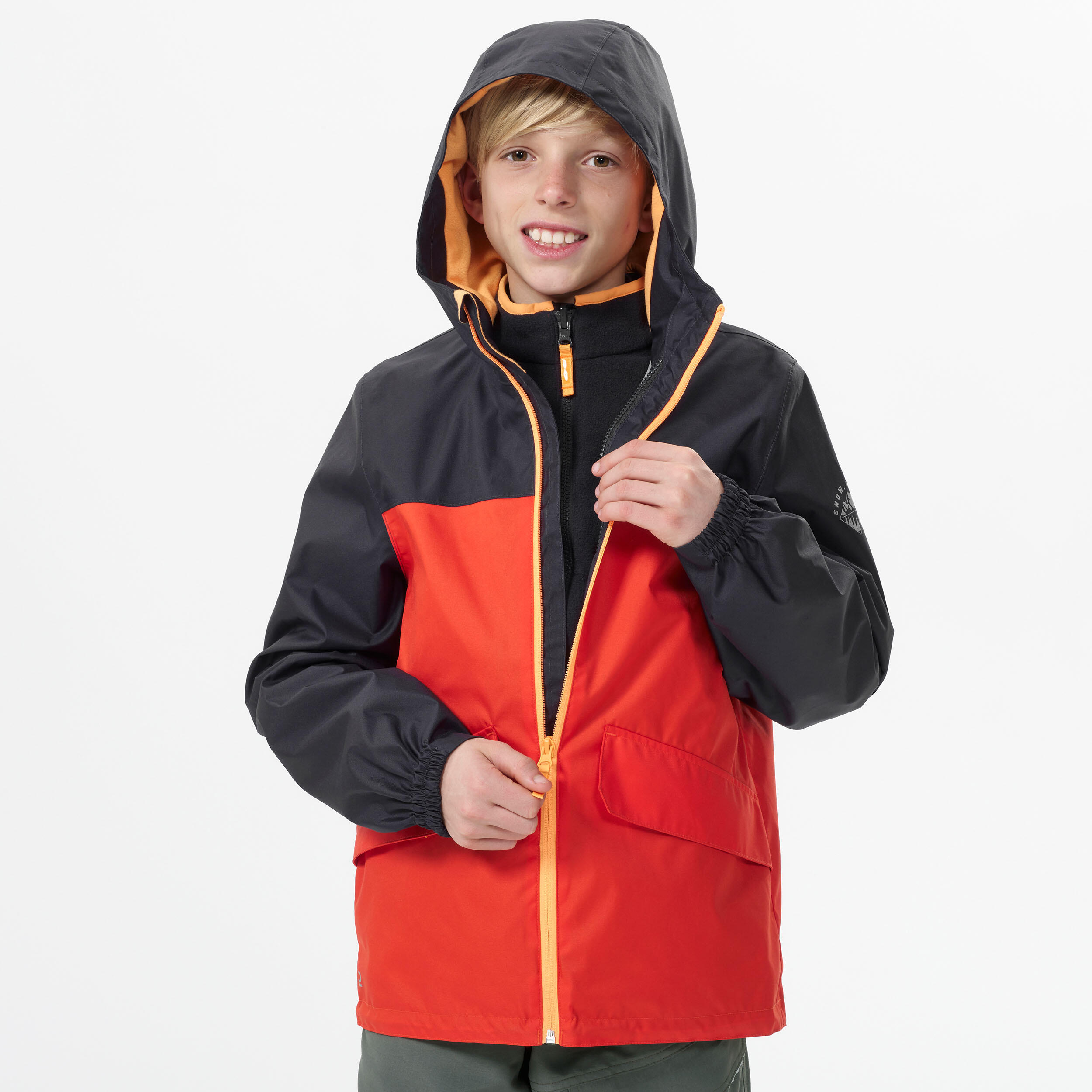 KIDS’ 3-in-1 WATERPROOF HIKING JACKET - SH100 WARM + 1°C - AGES 7-15 3/10