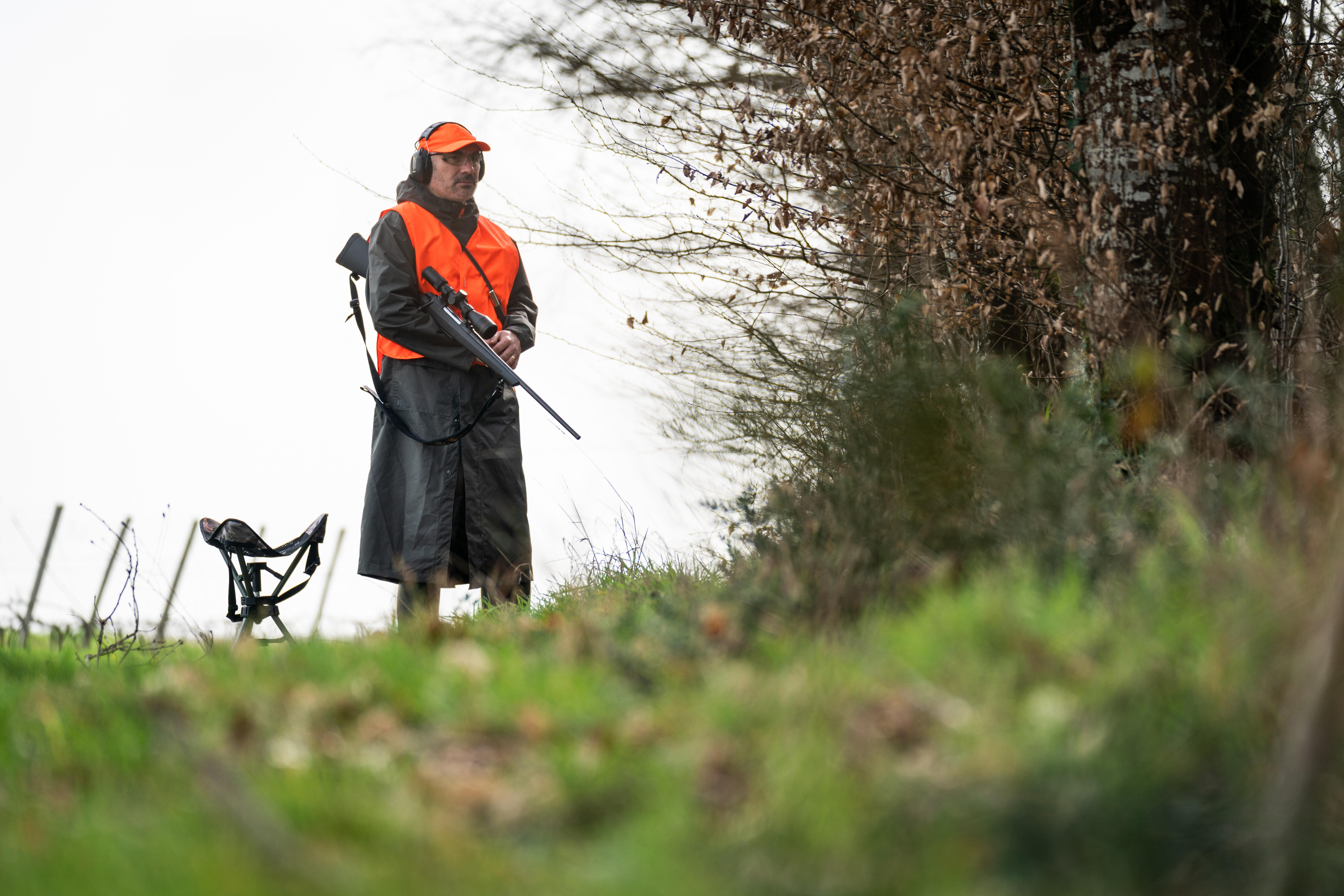 Hi Vis Hunting Bib - Orange - SOLOGNAC