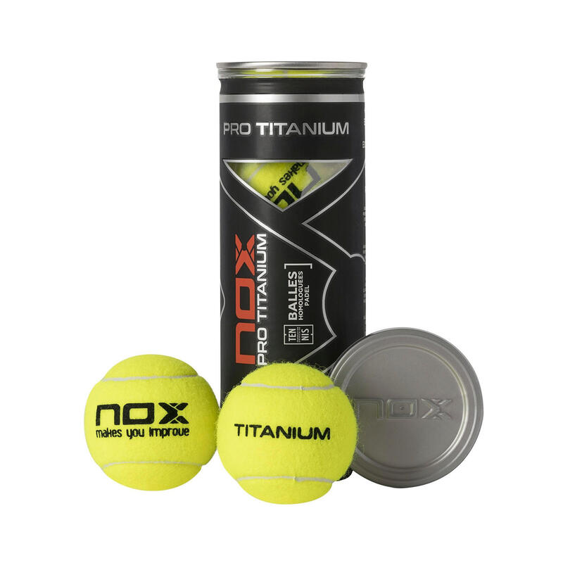 Tubo com 3 bolas de padel pressurizadas- Nox Pro Titanium