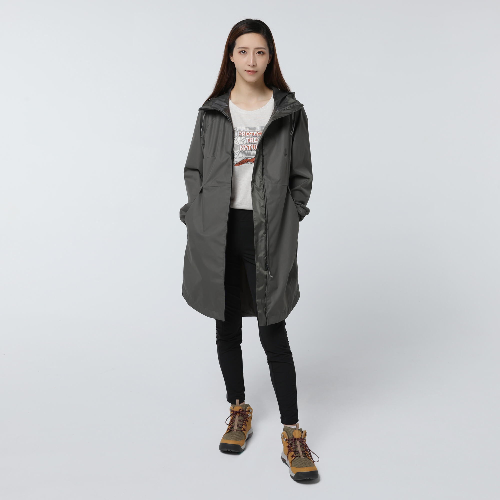 Women’s Waterproof Hiking Jacket, Raincut Long 14/41