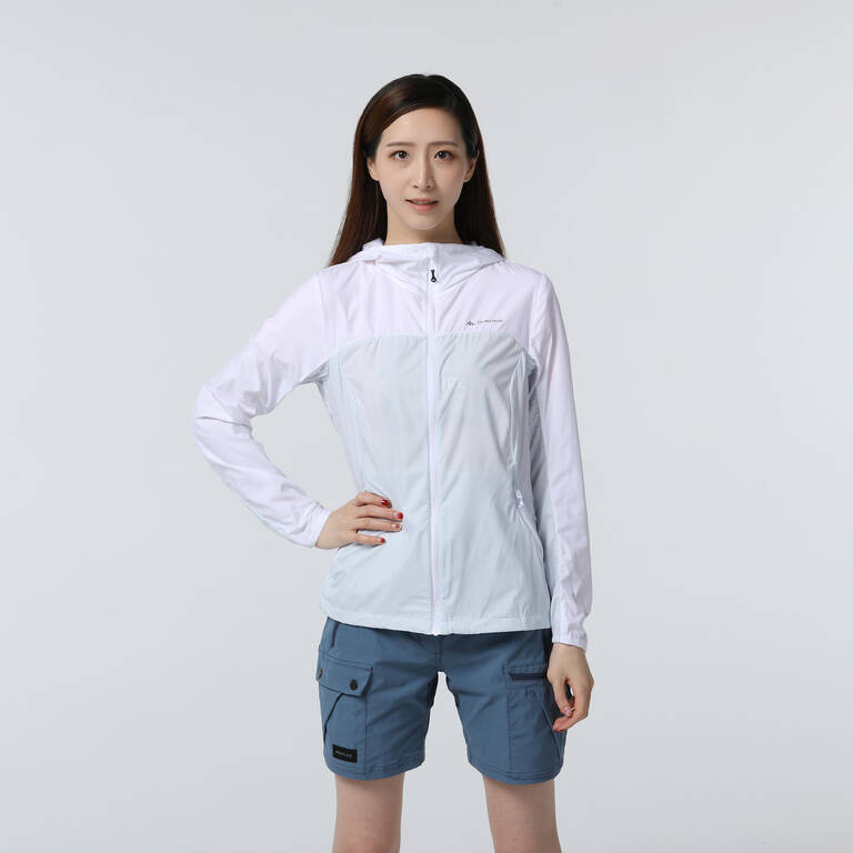 Jaket Anti UV Hiking Wanita - Helium 500