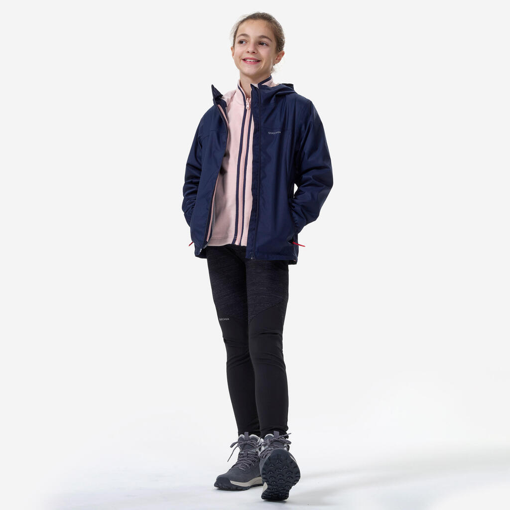 PARKA 3EN1 CÁLIDA IMPERMEABLE DE SENDERISMO NIÑOS SH100 -0,5 °C