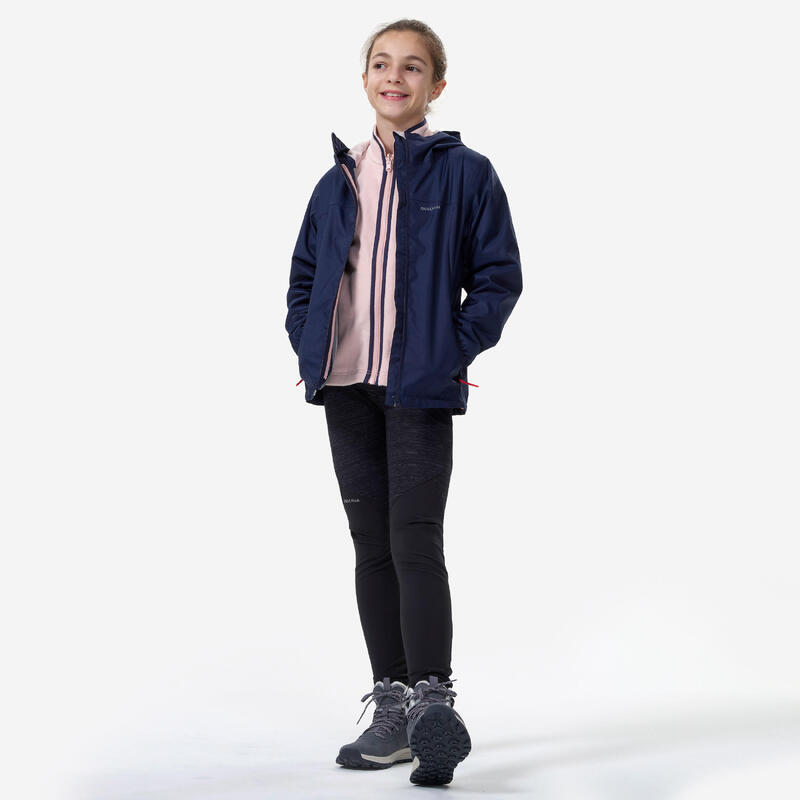 VESTE 3en1 CHAUDE ET IMPERMÉABLE DE RANDONNÉE - SH100 -0,5°C - ENFANT 7 - 15 ANS