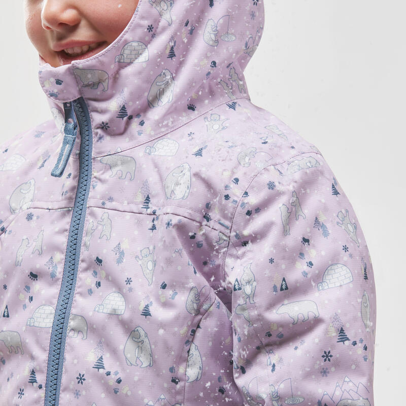 Dětská turistická nepromokavá zimní bunda SH 100 Warm