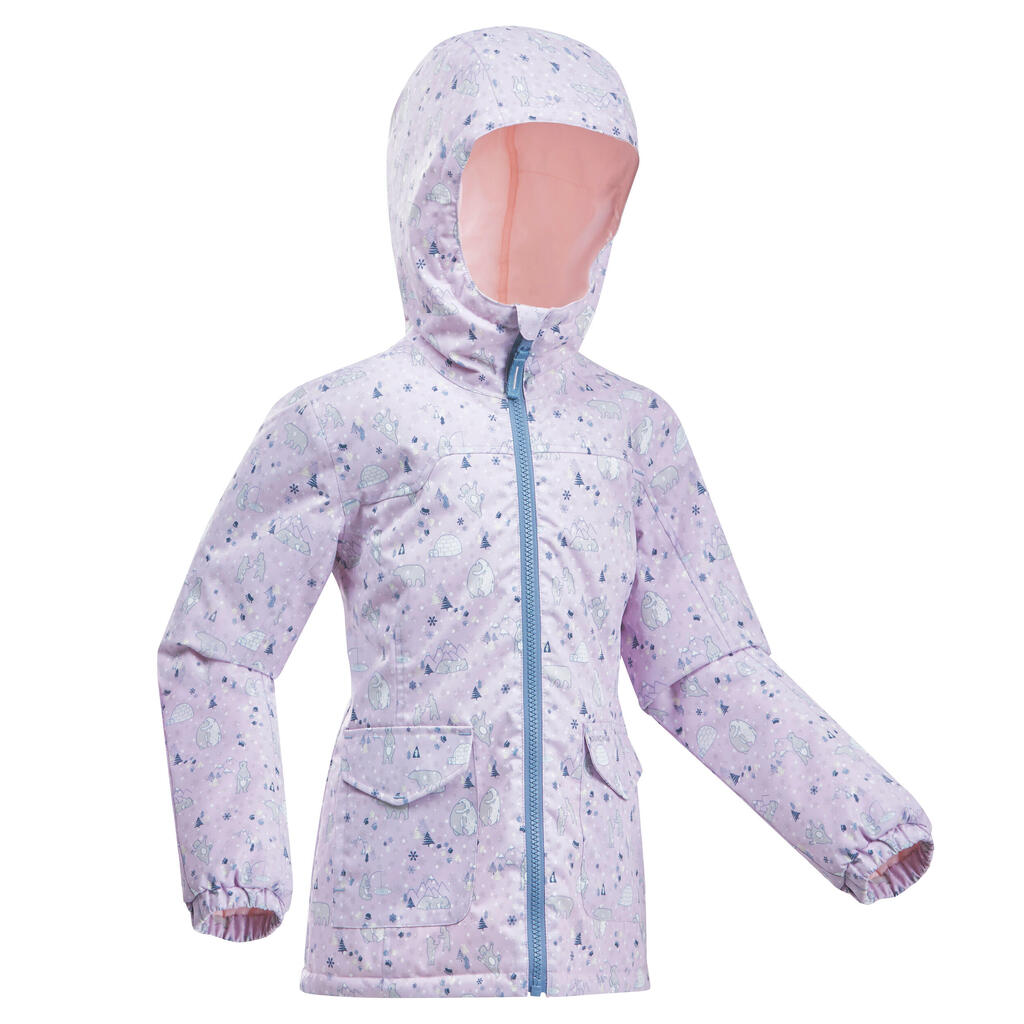 Winterjacke Winterwandern SH100 Warm wasserdicht Kleinkinder Gr. 92–116 violett 