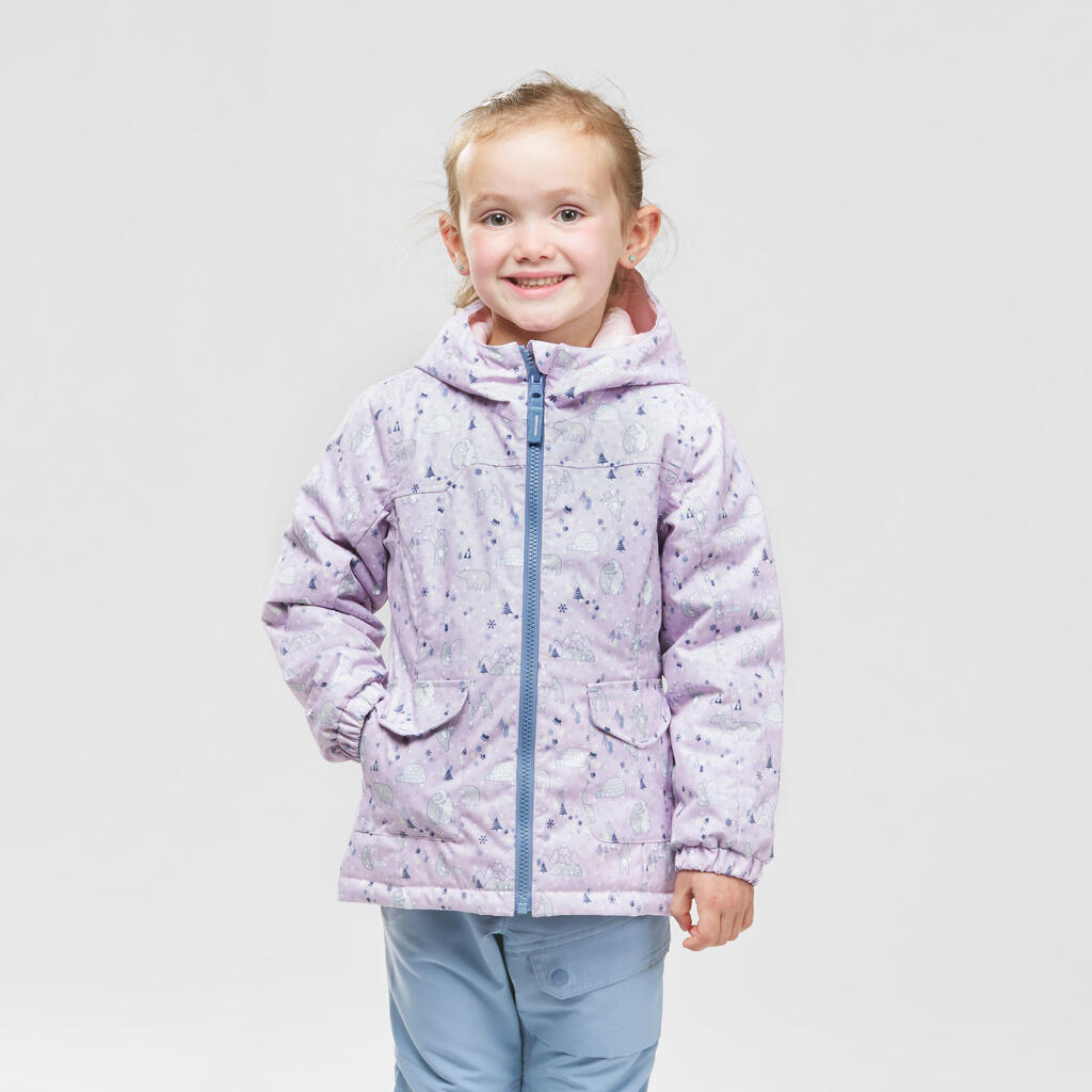 Winterjacke Winterwandern SH100 Warm wasserdicht Kleinkinder Gr. 92–116 violett 