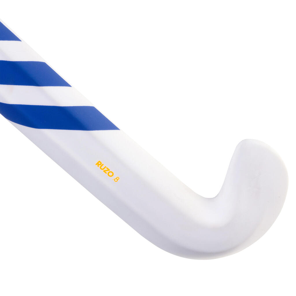 Teens' Fibreglass Low-Bow Hockey Stick Ruzo 8. - White/Mauve