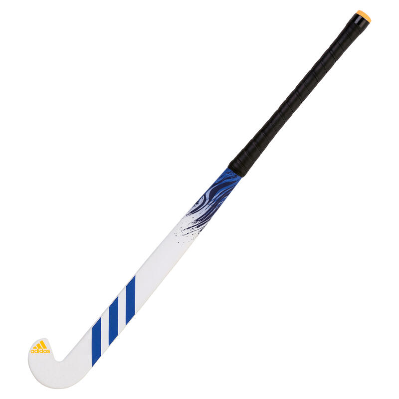 Hockeystick voor gevorderde volwassenen low bow glasvezel Ruzo 8. wit/blauw