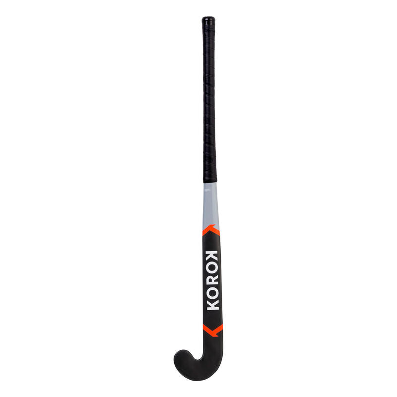 Hockeystick voor junioren mid bow glasvezel FH500 grijs/roze