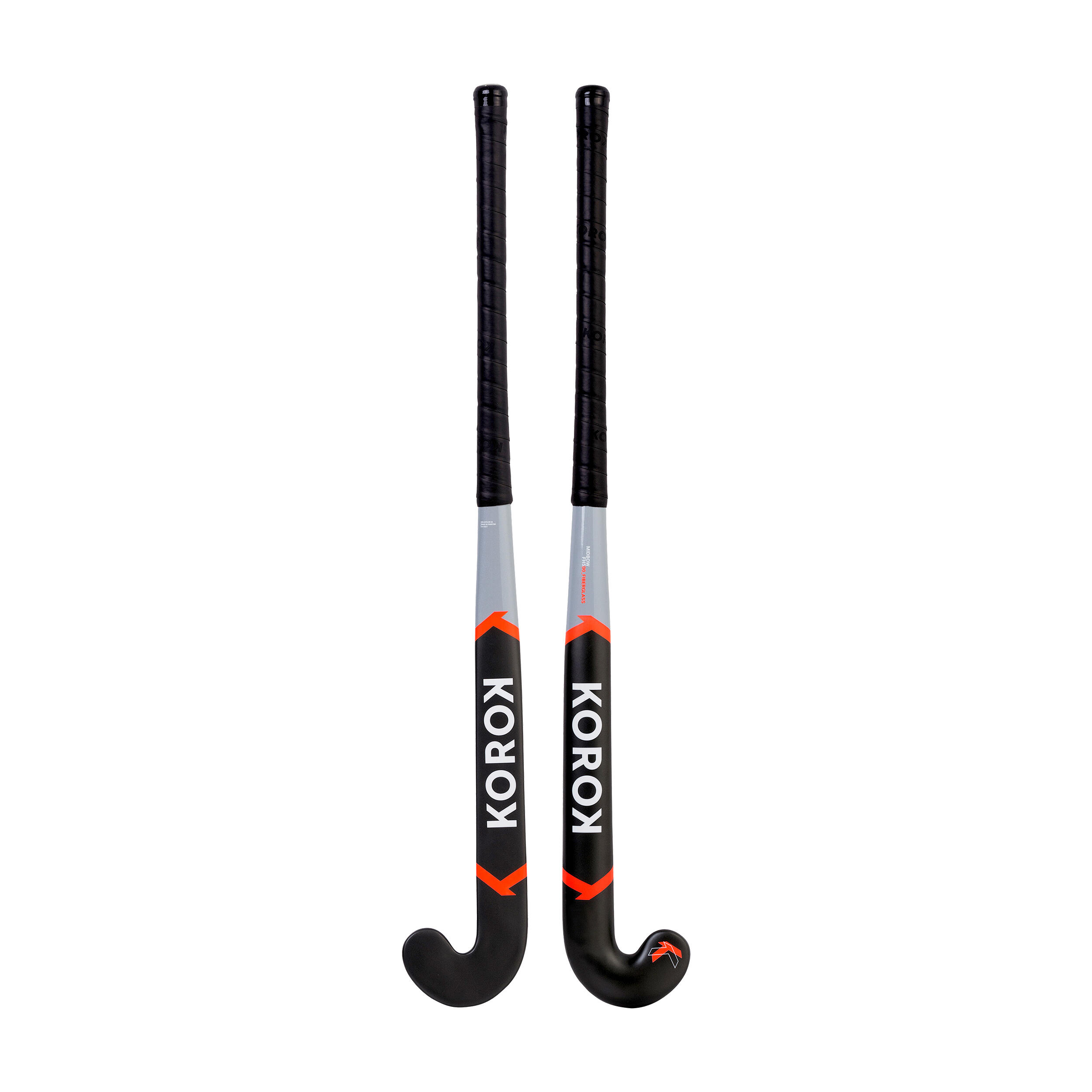 Kids' Fibreglass Mid Bow Field Hockey Stick FH500 - Grey/Pink 7/15