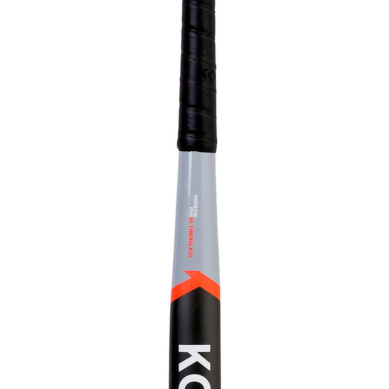 Hockeystick voor junioren mid bow glasvezel FH500 grijs/roze