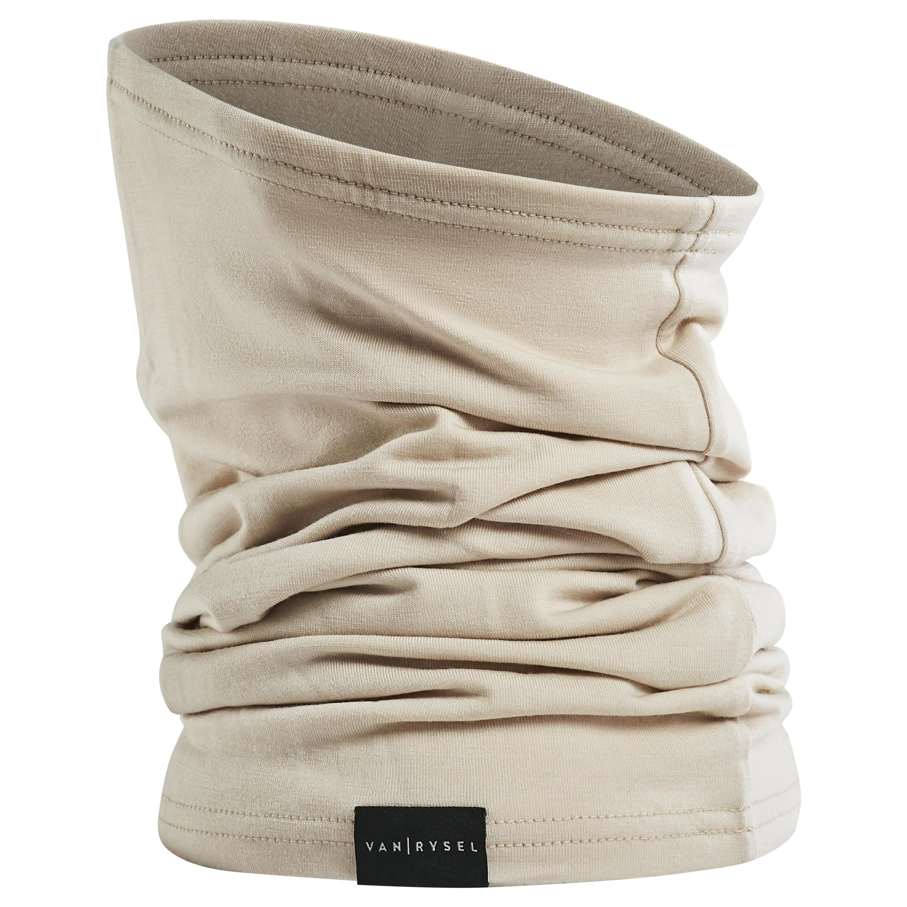 Road Cycling Multipurpose Merino Wool Neck Warmer - Beige 2/3