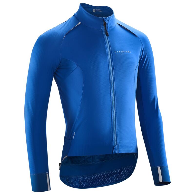 VESTE VELO ROUTE MANCHES LONGUES HIVER HOMME - RACER Bleu Electrique