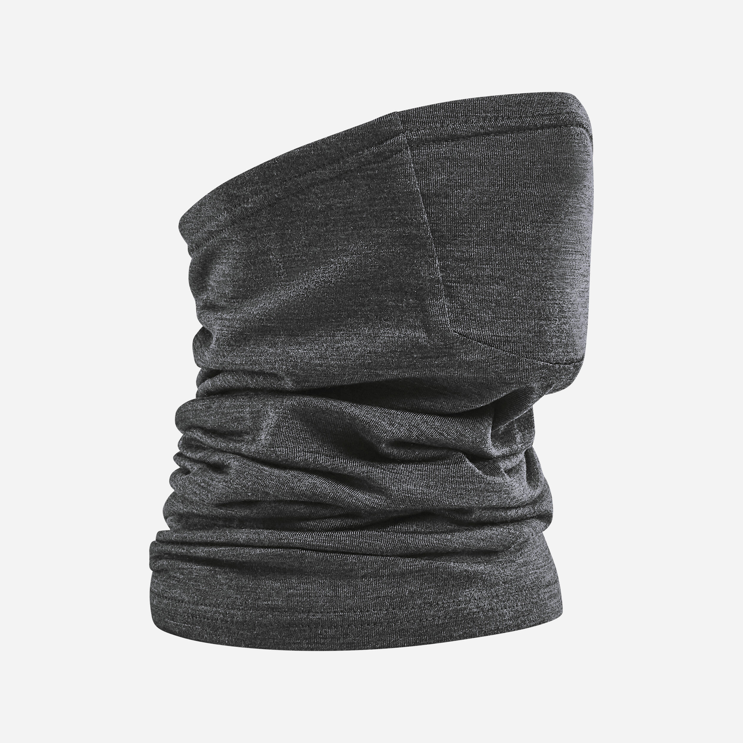 Multi-position merino wool cycling neck warmer, 500 grey