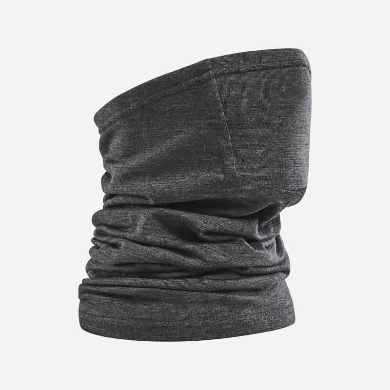 Road Cycling Multipurpose Merino Wool Neck Warmer Anthracite Decathlon