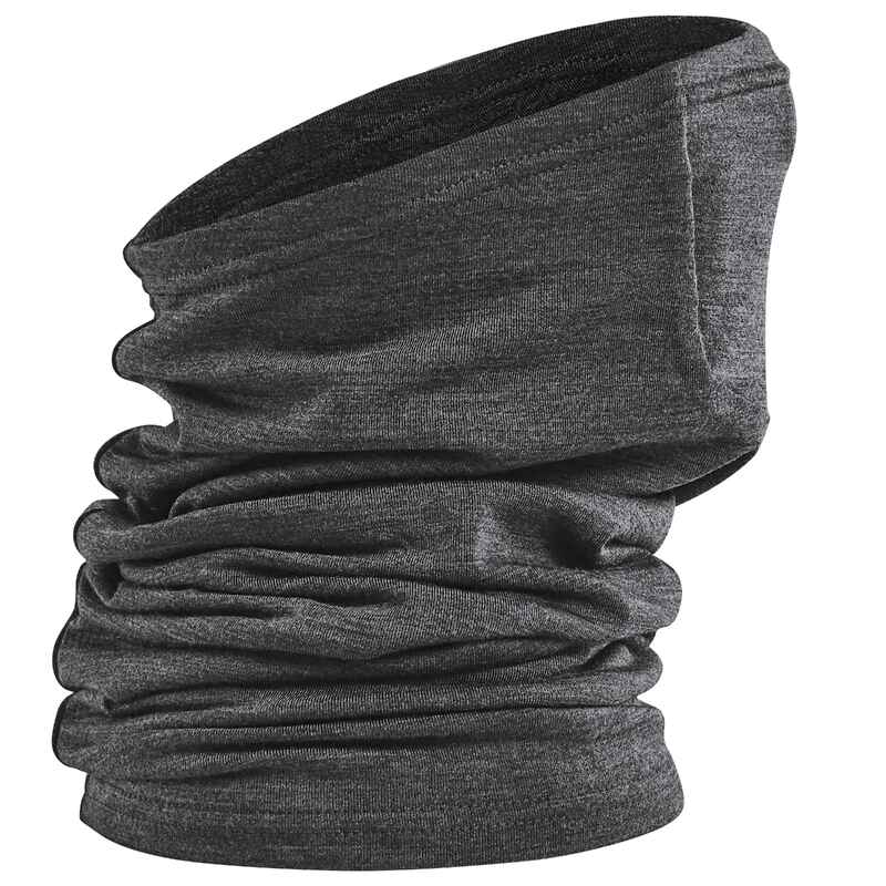 Road Cycling Multipurpose Merino Wool Neck Warmer Anthracite Decathlon