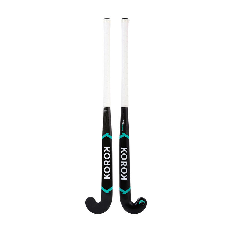 Hockeyschläger FH920 mit 20% Carbon Mid Bow Jugendliche schwarz/türkis