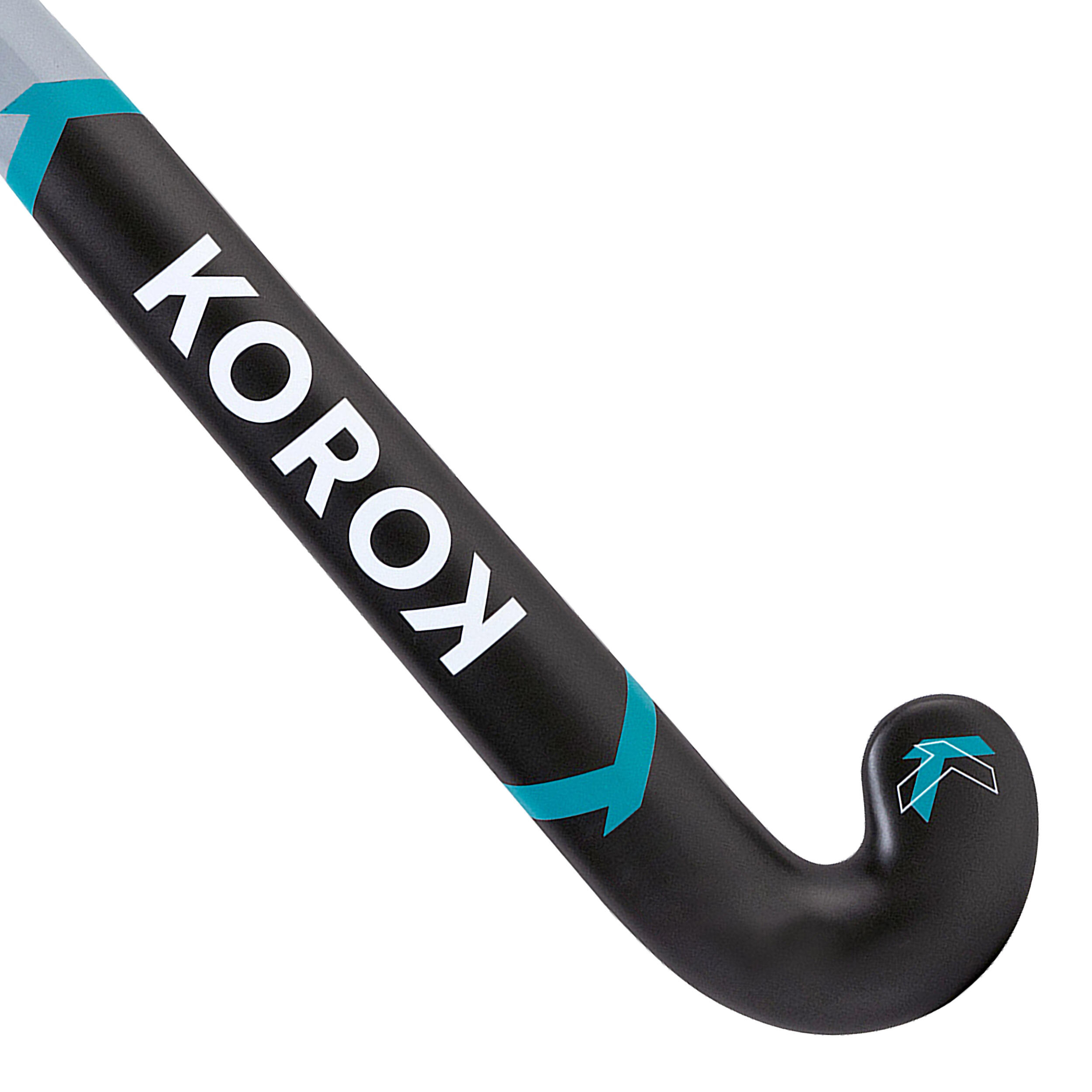 Stick de hockey ado fibre de verre mid bow FH500 gris turquoise 2/14
