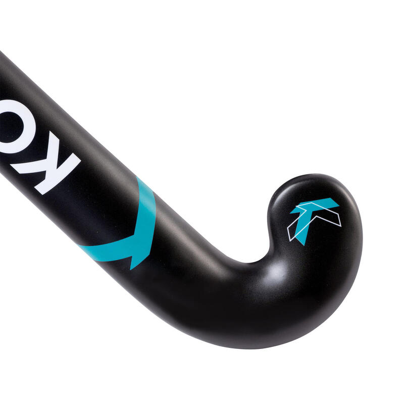 Stick de hockey ado fibre de verre mid bow FH500 gris turquoise