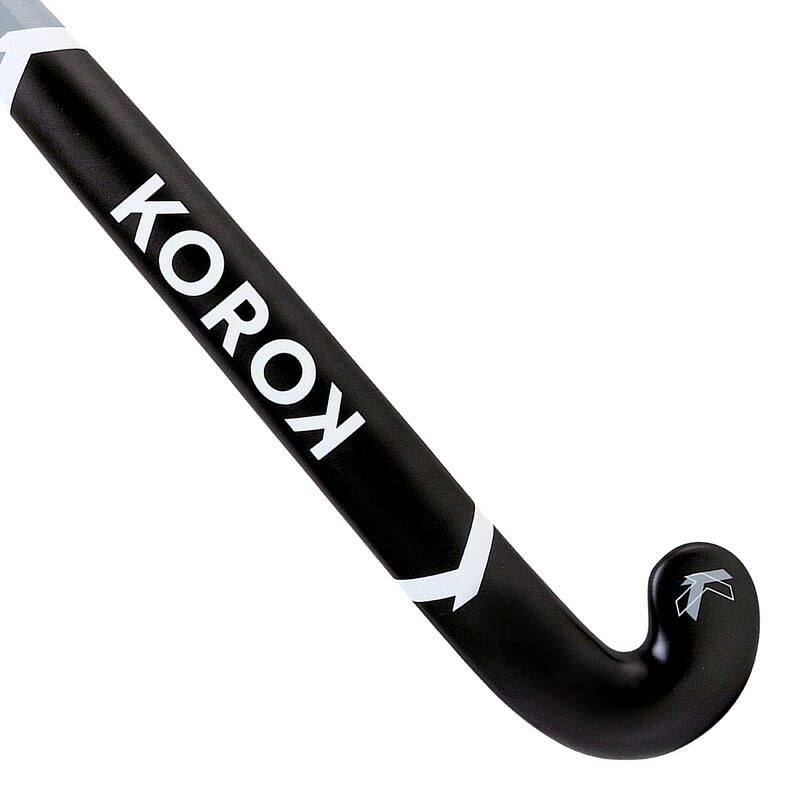 Hockeystick voor expert volwassenen extra low bow 30% carbon FH530 grijs/wit