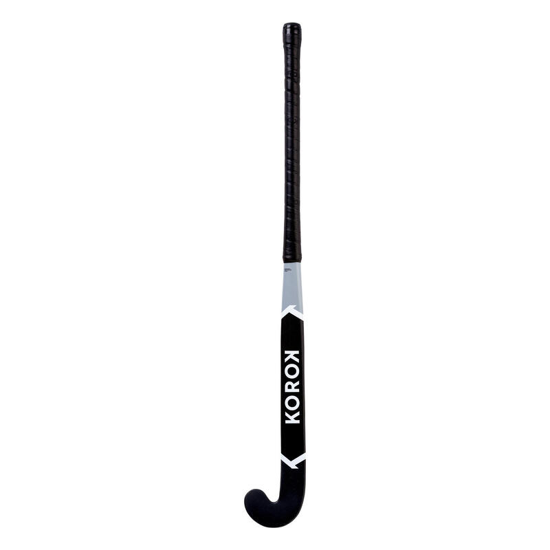 Hockeystick voor expert volwassenen extra low bow 30% carbon FH530 grijs/wit