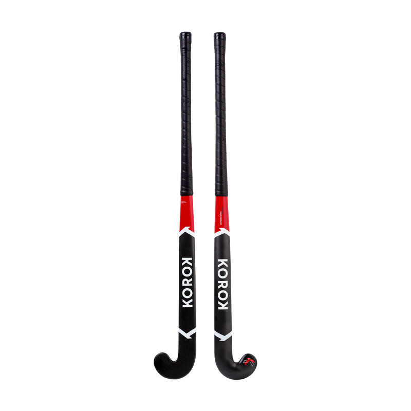 Adult Beginner Mid Bow Fibreglass Field Hockey Stick FH500 Red KOROK