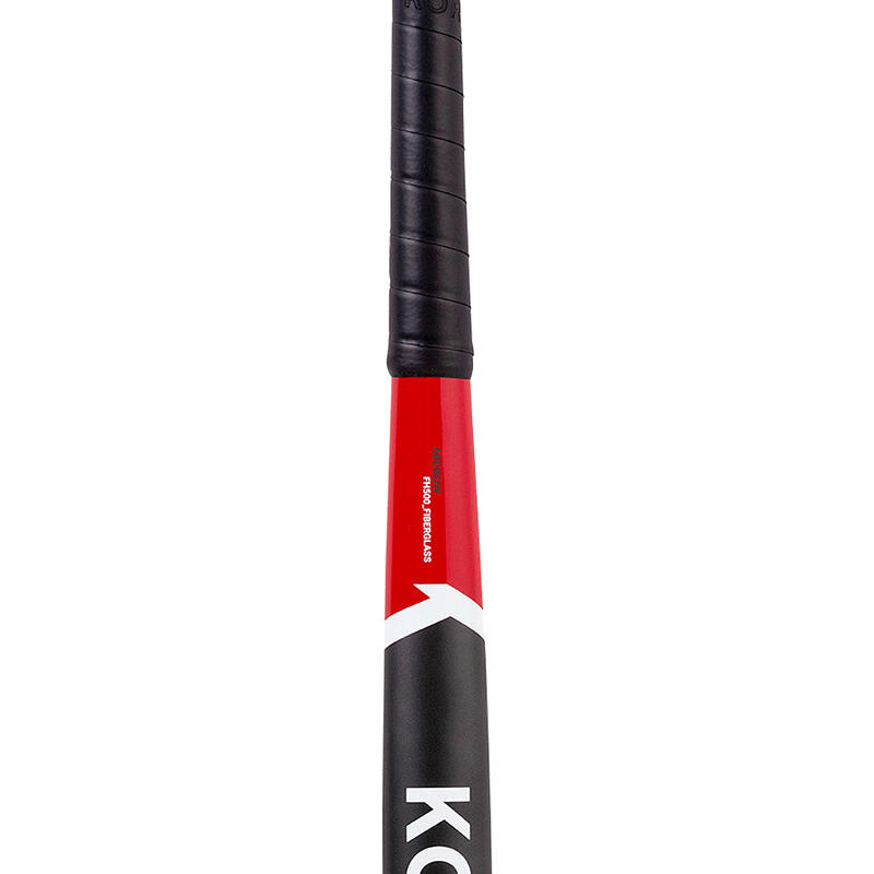 Hockeystick voor beginnende volwassenen glasvezel mid bow FH500 rood