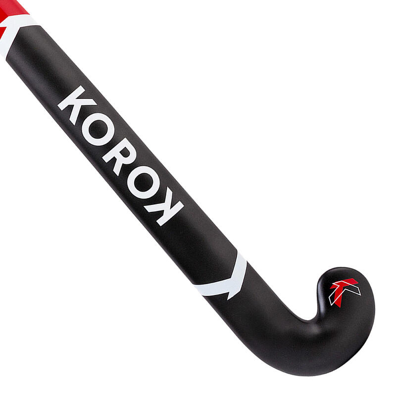 Hockeystick voor beginnende volwassenen glasvezel mid bow FH500 rood