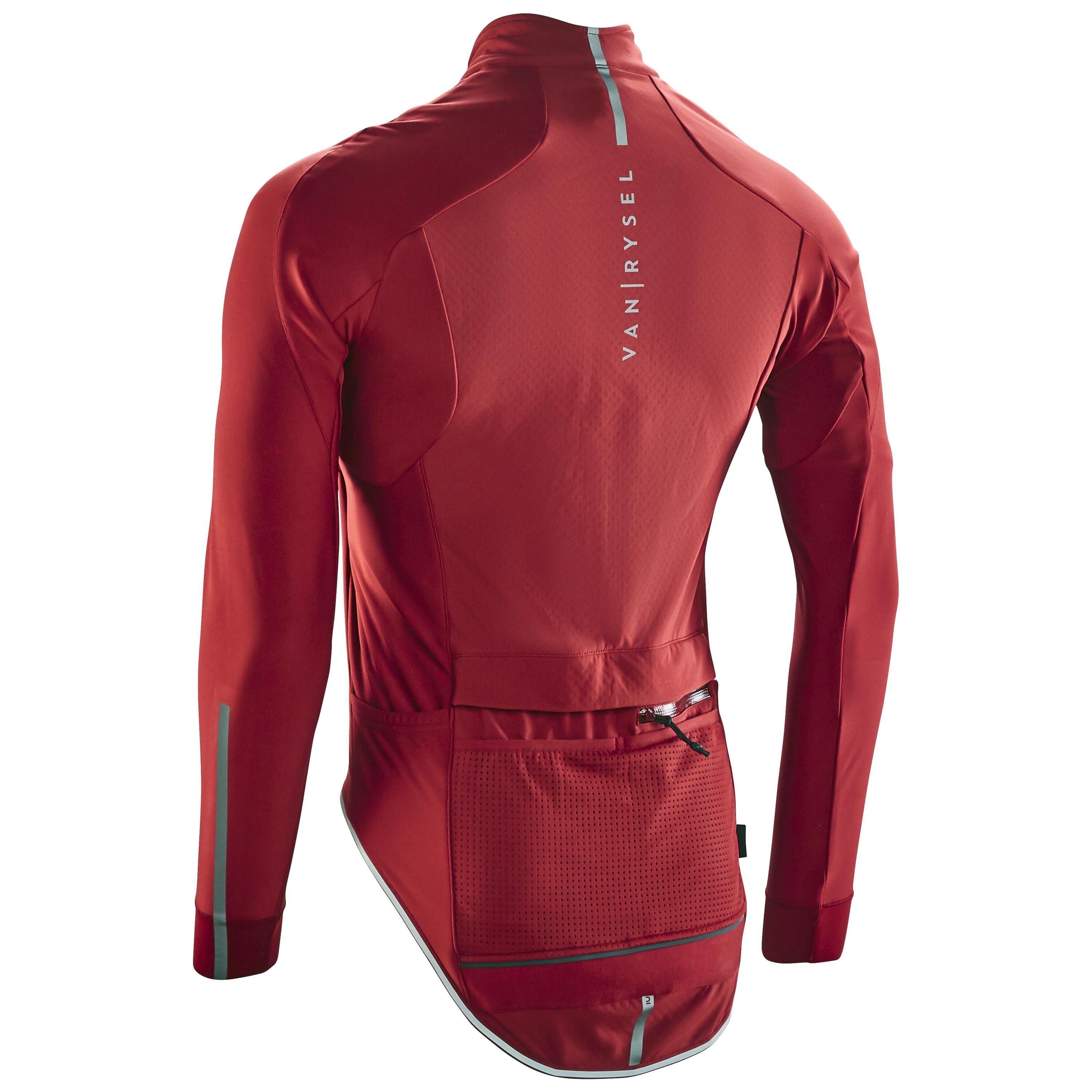 Men's Long-Sleeved Road Cycling Winter Jacket Racer Extreme - Burgundy 2/7