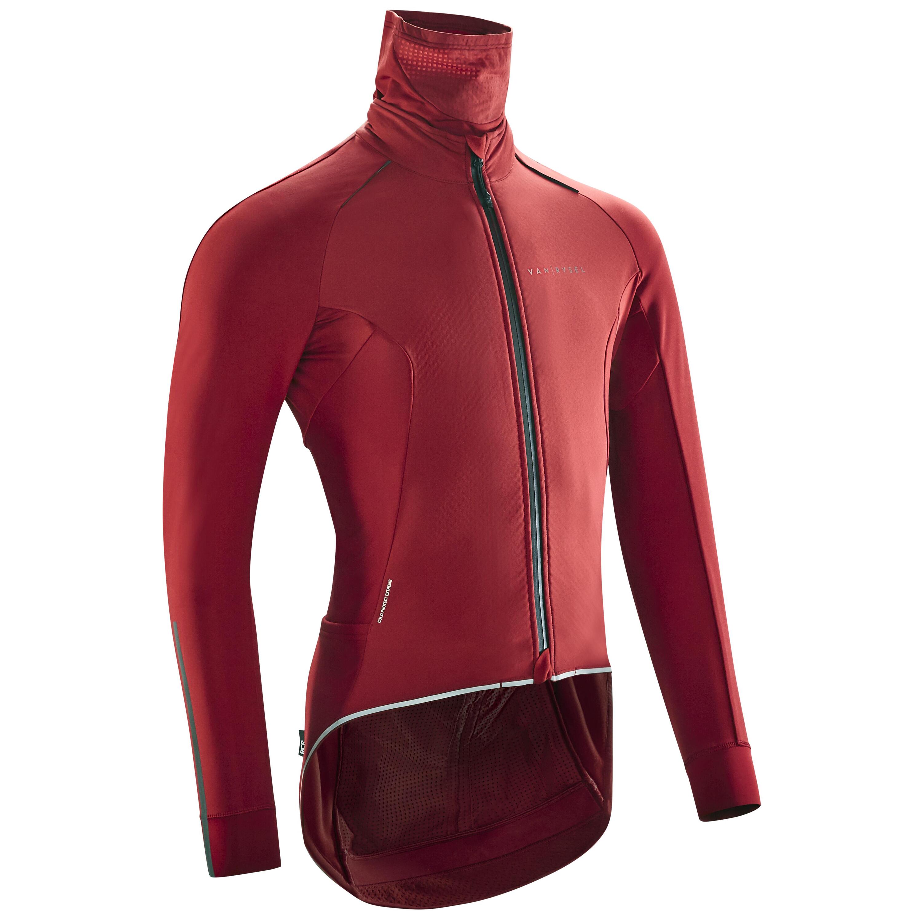 Men's Long-Sleeved Road Cycling Winter Jacket Racer Extreme - Burgundy 3/7