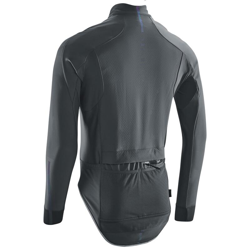 VESTE VELO ROUTE MANCHES LONGUES HIVER HOMME - RACER EXTREME Gris Abysses