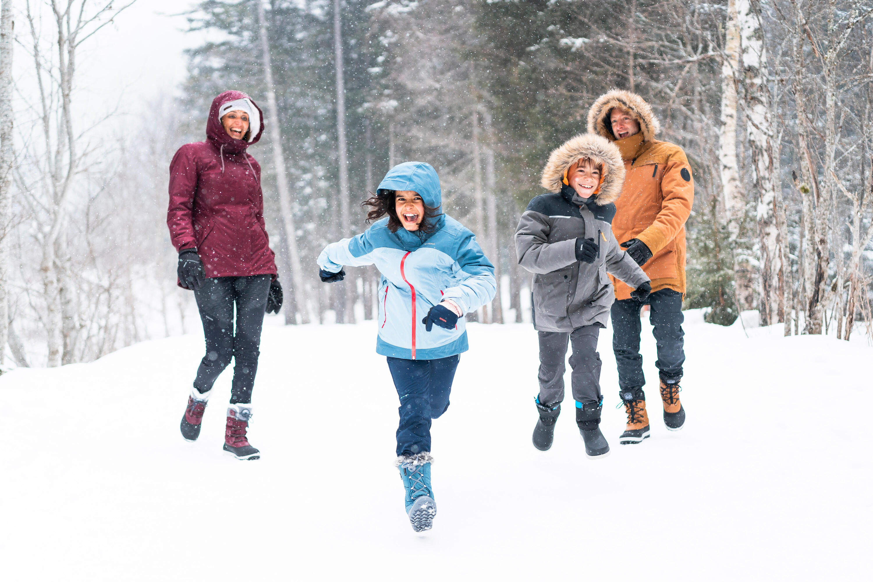 Warme waterdichte snowboots NH500 voor dames paars 19/19