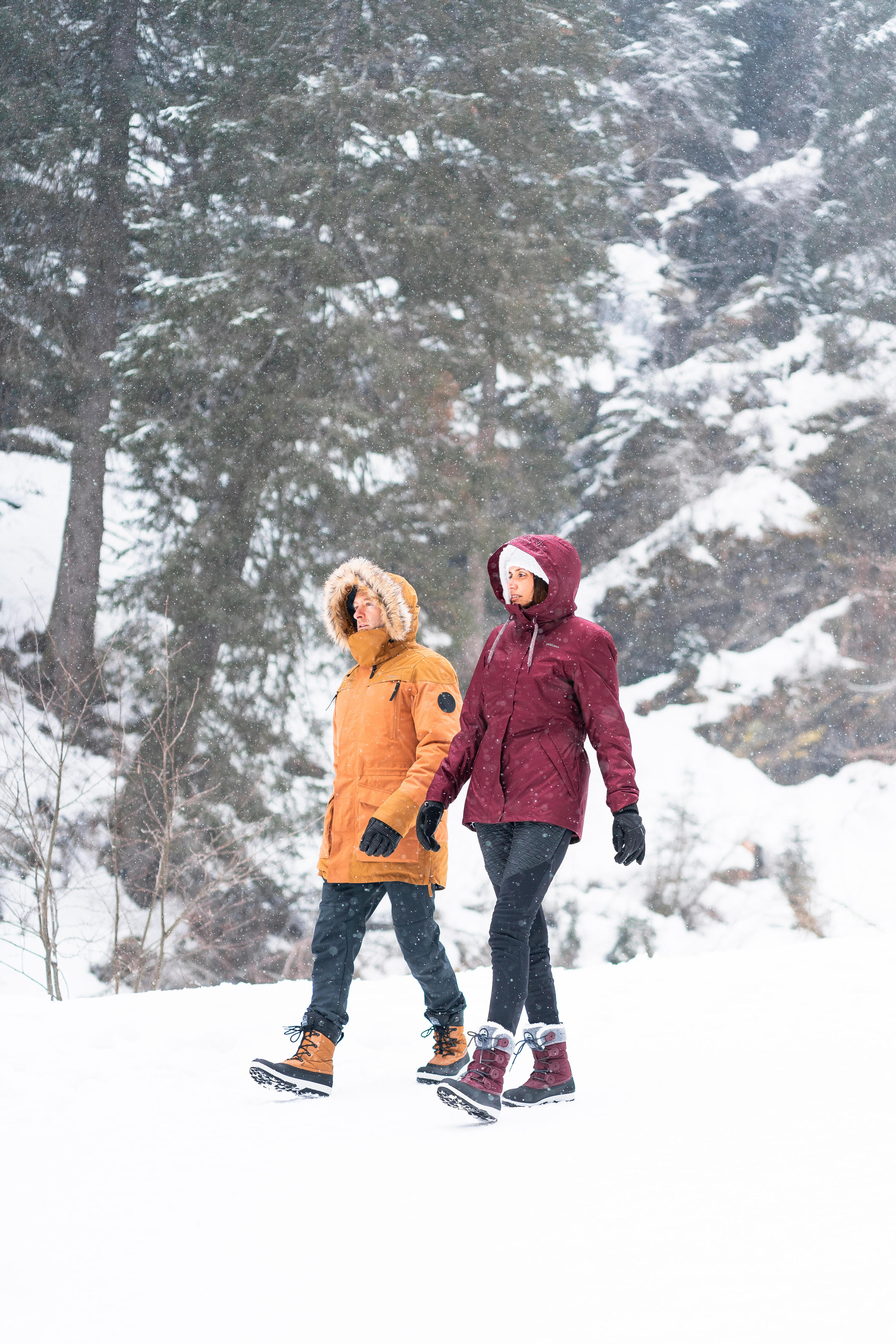 Warme waterdichte snowboots NH500 voor dames paars 9/19