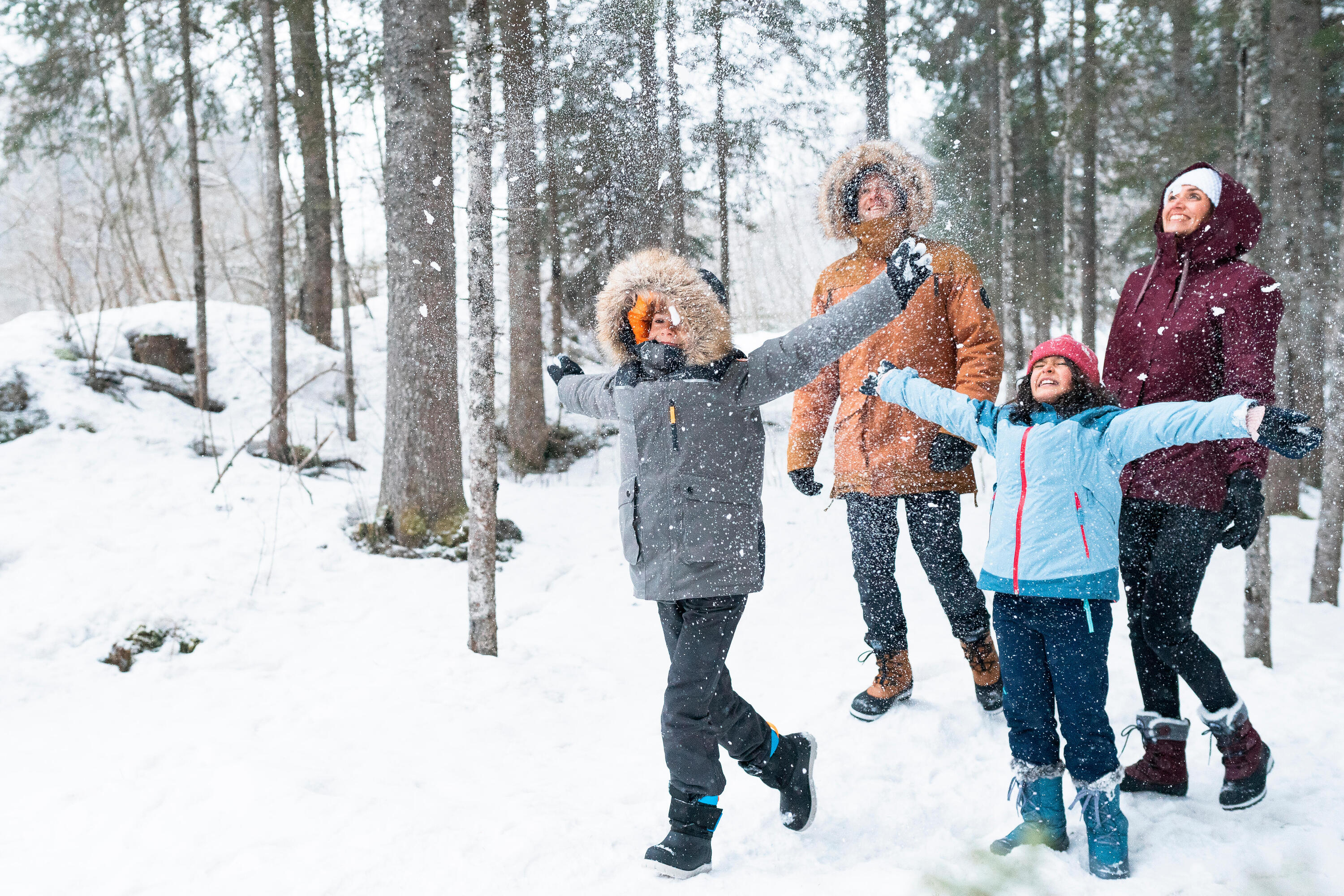 Warme waterdichte snowboots NH500 voor dames paars 14/19